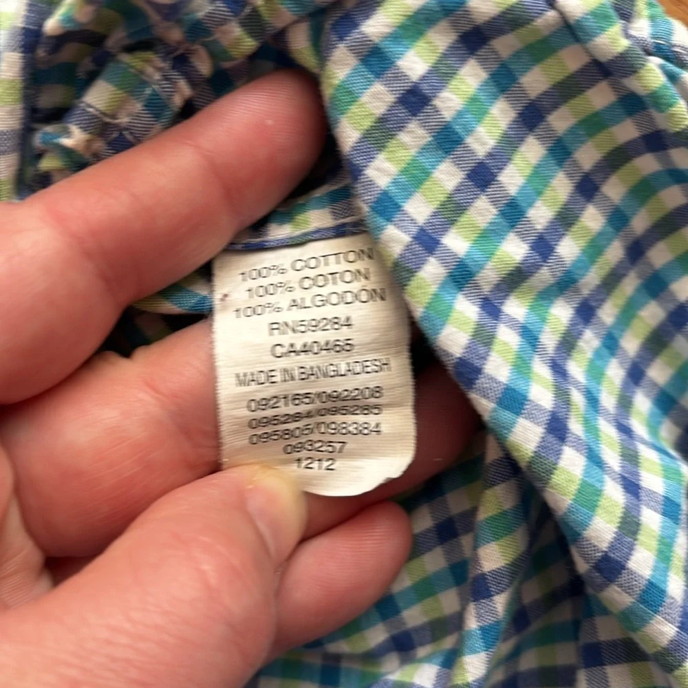 4T The Children's Place Blue and Green Button Down